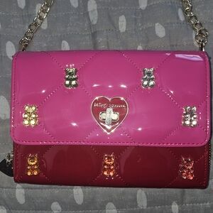 Betsey Johnson Pink and Red Gummy Bear Quilted Women's Bag